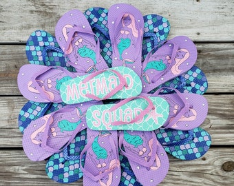 Mermaid Squad Flip Flop Wreath