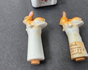Vintage Nodder Fawn Porcelain salt and pepper Shakers