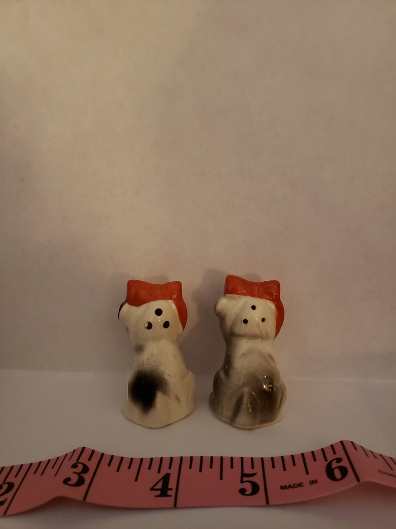 Mugsy Dogs with Orange Bows Salt and Pepper Shakers Etsy
