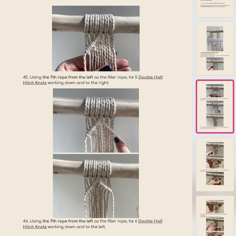 Large Macrame Wall Hanging Pattern PDF, Detailed Step by Step Photos, Easy Beginner Macrame Tutorial, DIY Instructions, Free Knot Guide image 4