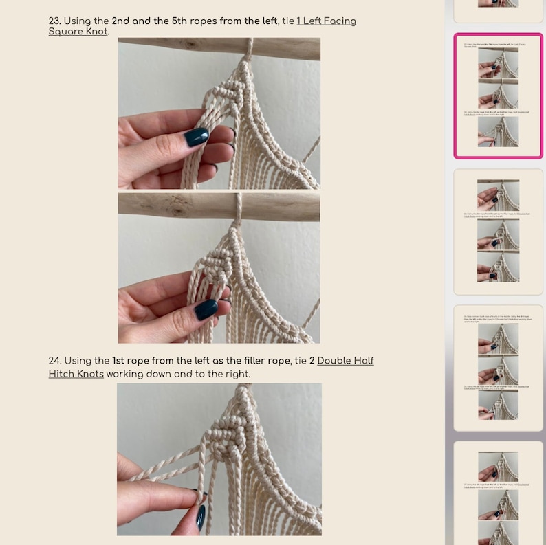 Large Macrame Wall Hanging Pattern PDF, Detailed Step by Step Photos, Easy Beginner Macrame Tutorial, DIY Instructions, Free Knot Guide image 3