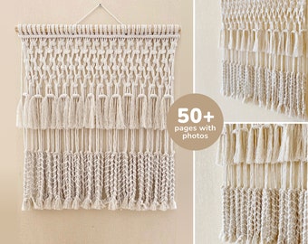 Modern Macrame Pattern PDF with photos for Beginners, Easy Macrame Wall Hanging, DIY Macrame Tutorial with free Knot Guide, Instant download