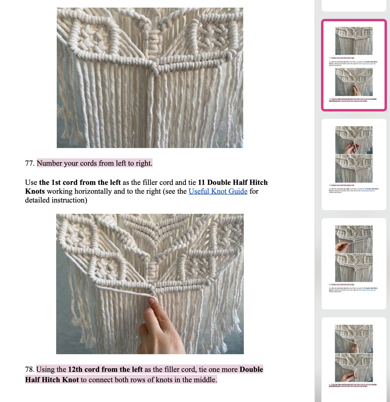 Macrame Wall Hanging Pattern PDF, DIY Macrame Tutorial With Step by ...