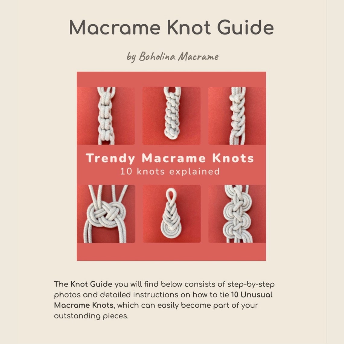Trendy Macrame Knot Guide PDF With 10 Macrame Knots Explained Etsy