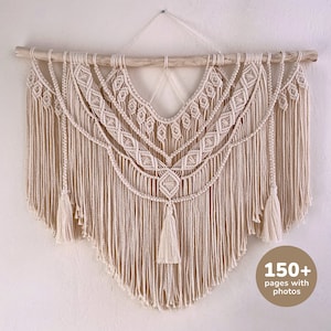 Large Macrame Wall Hanging Pattern PDF, Detailed Step by Step Photos, Easy Beginner Macrame Tutorial, DIY Instructions, Free Knot Guide