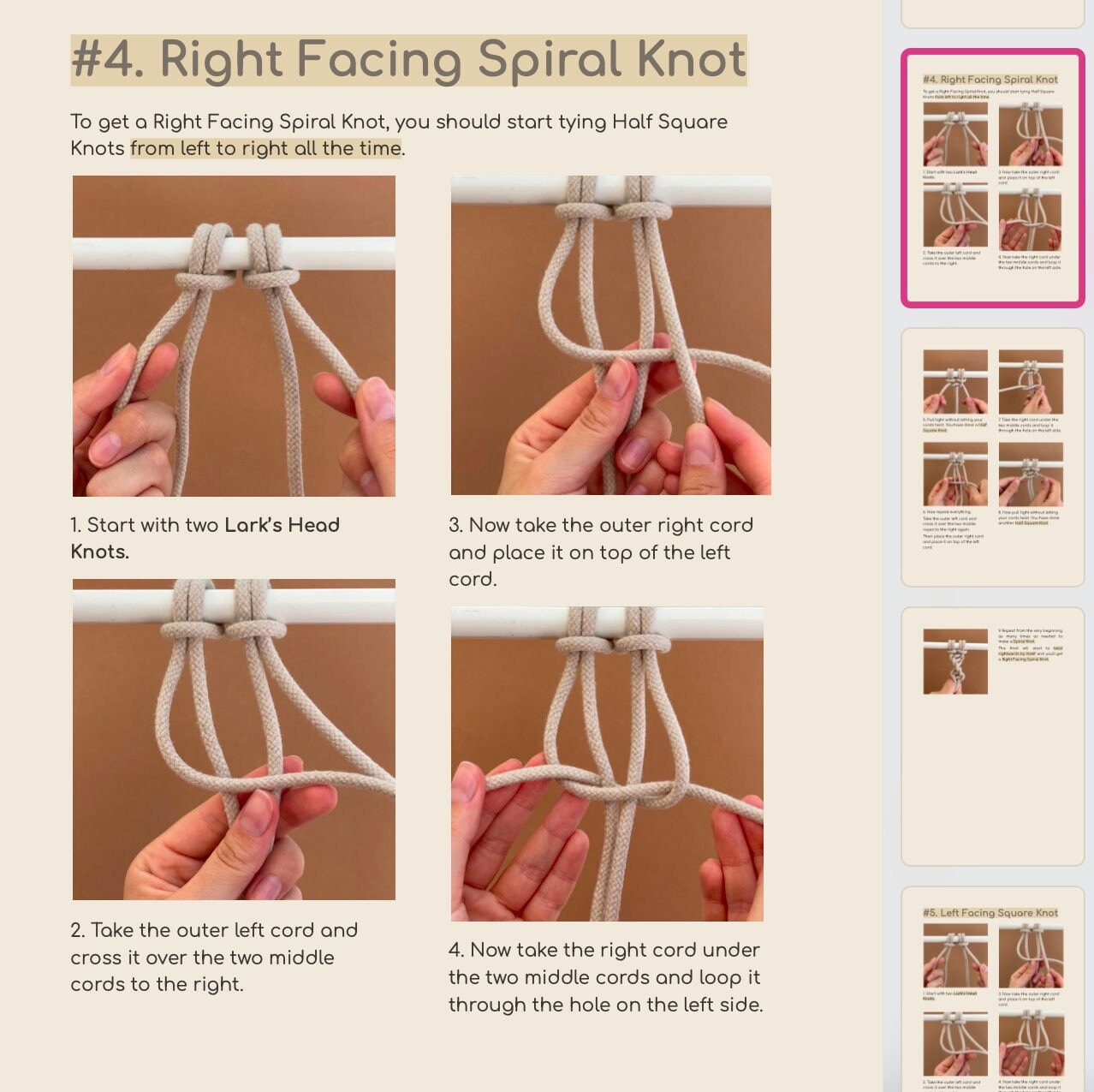Macrame Knot Guide PDF With 20 Macrame Knots Explained Knot Etsy