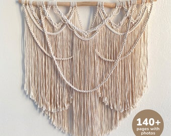 Rustic Macrame Pattern PDF with Photos, Macrame Wall Hanging, Step by Step PDF Instructions, Pattern for Beginners, DIY Macrame Wall Decor