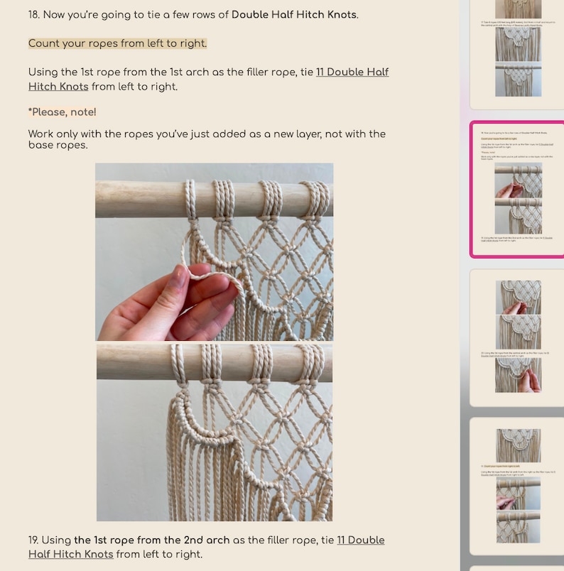 Large Macrame Wall Hanging Pattern PDF, Easy Macrame Tutorial for ...