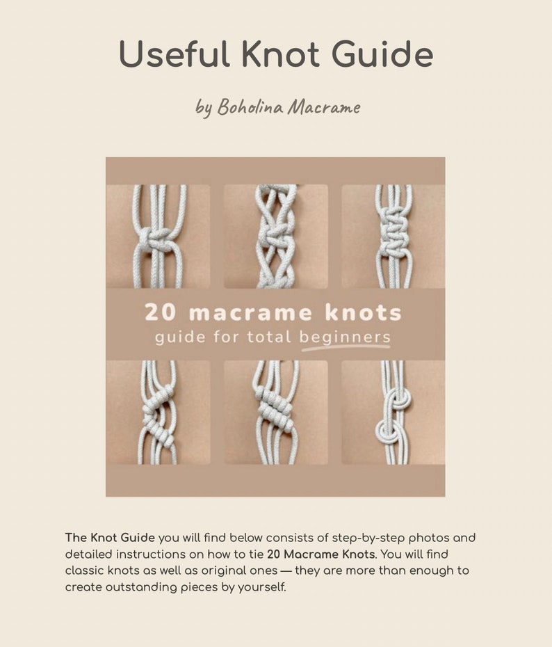 Macrame Knot Guide PDF With 20 Macrame Knots Explained Knot Etsy