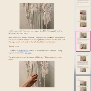 2 in 1 Dream Catcher PDF Pattern with photos, Macrame feathers Dreamcatcher, DIY Macrame Leaves tutorial for Beginners, Dreamcacthers image 2