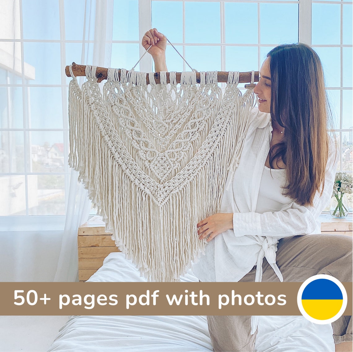 Large Macrame Pattern PDF With Photos Beginner Macrame Wall - Etsy