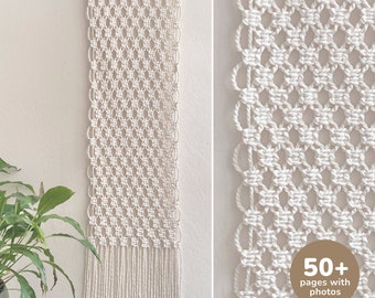 Makramee Wandbehang Muster PDF, Geometrische DIY Makramee Wandbehang Anleitung mit kostenlosem Knoten Anleitung Digitaler Download Makramee Muster Anfänger