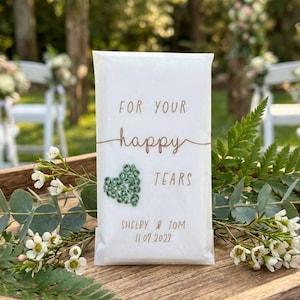 Happy Tears Tissue Packets | Wedding Tissues | Wedding Guests |Biodegradable Packets | Elegant For Your Happy Tears