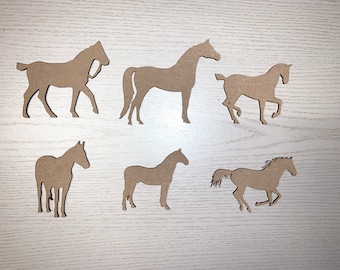 Wooden MDF Horse shapes  - Craft Shape - horse collection one