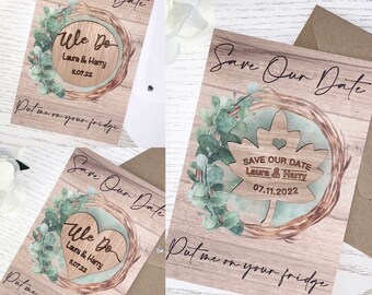 Wooden Save The Date Magnet And Card