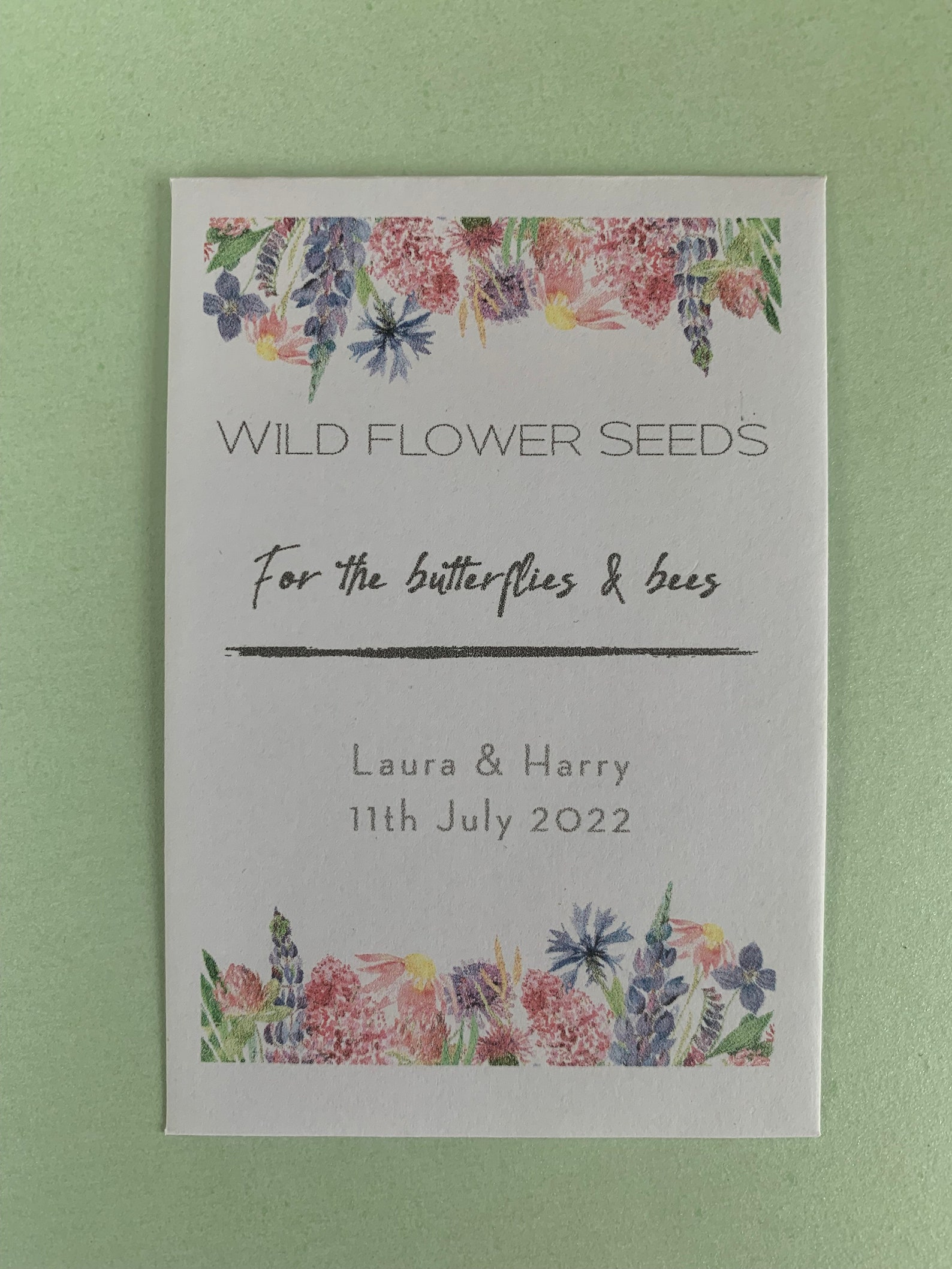 Personalised Wild Flower Seed Packets Envelopes Wedding Etsy