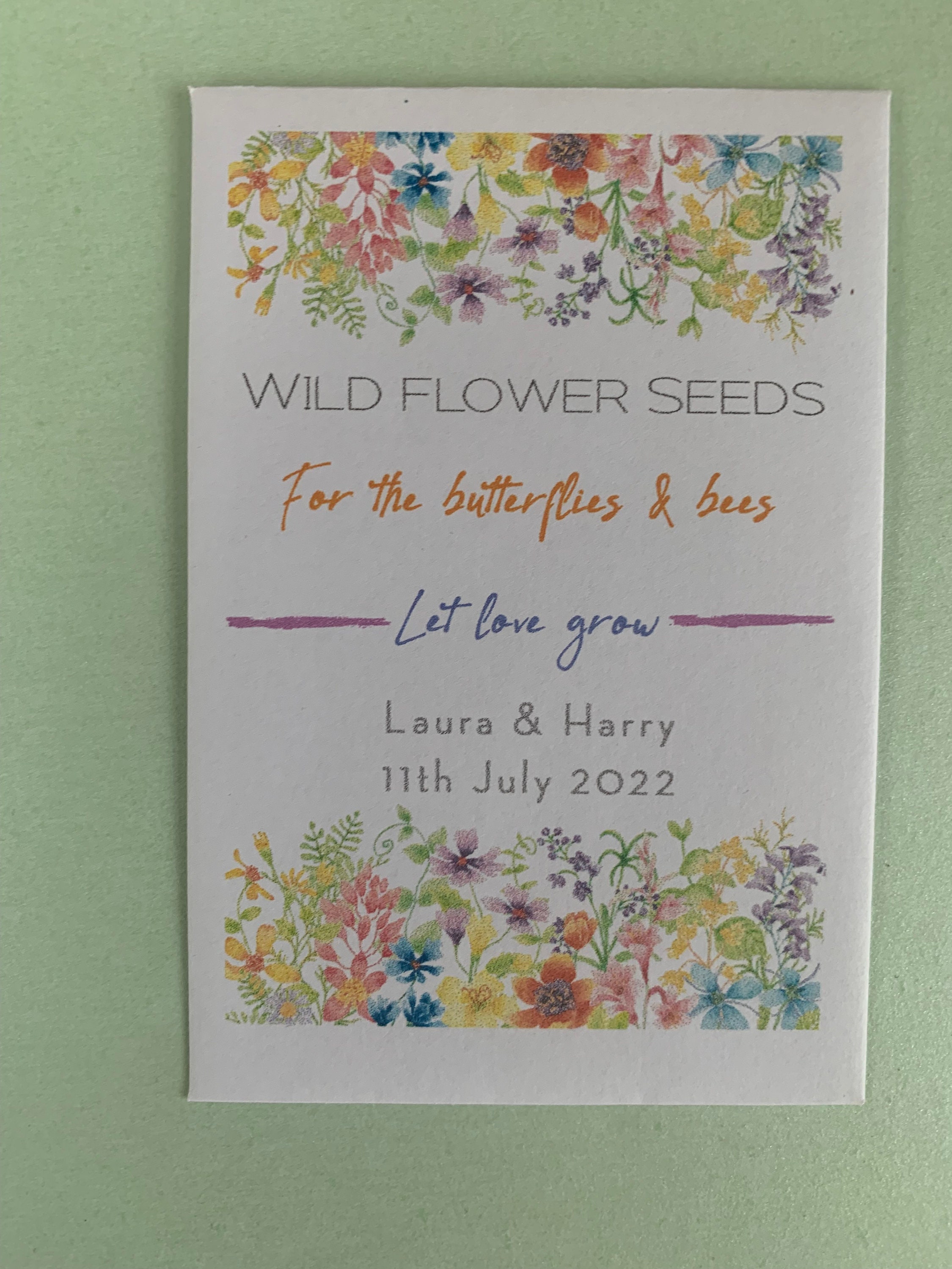 Personalised Wild Flower Seed Packets Envelopes Wedding Etsy UK