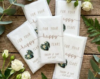 Happy Tears Tissue Packets | Wedding Tissues | Wedding Guests |Biodegradable Packets | Elegant For Your Happy Tears