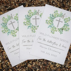 Personalised Seed Packets Envelopes for Christening, Baptism, birth