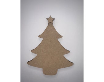 Wooden Shapes Christmas Tree Decorations Plain Tree Ornament MDF or Plywood 