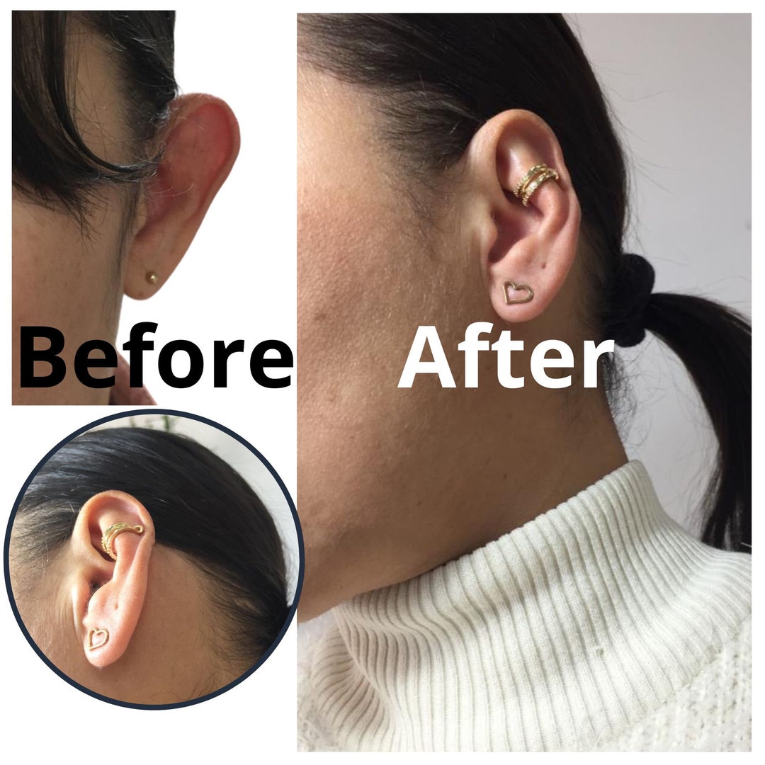 Earcuff for Protruding Ears Earrings Gold Helix Piercing Etsy