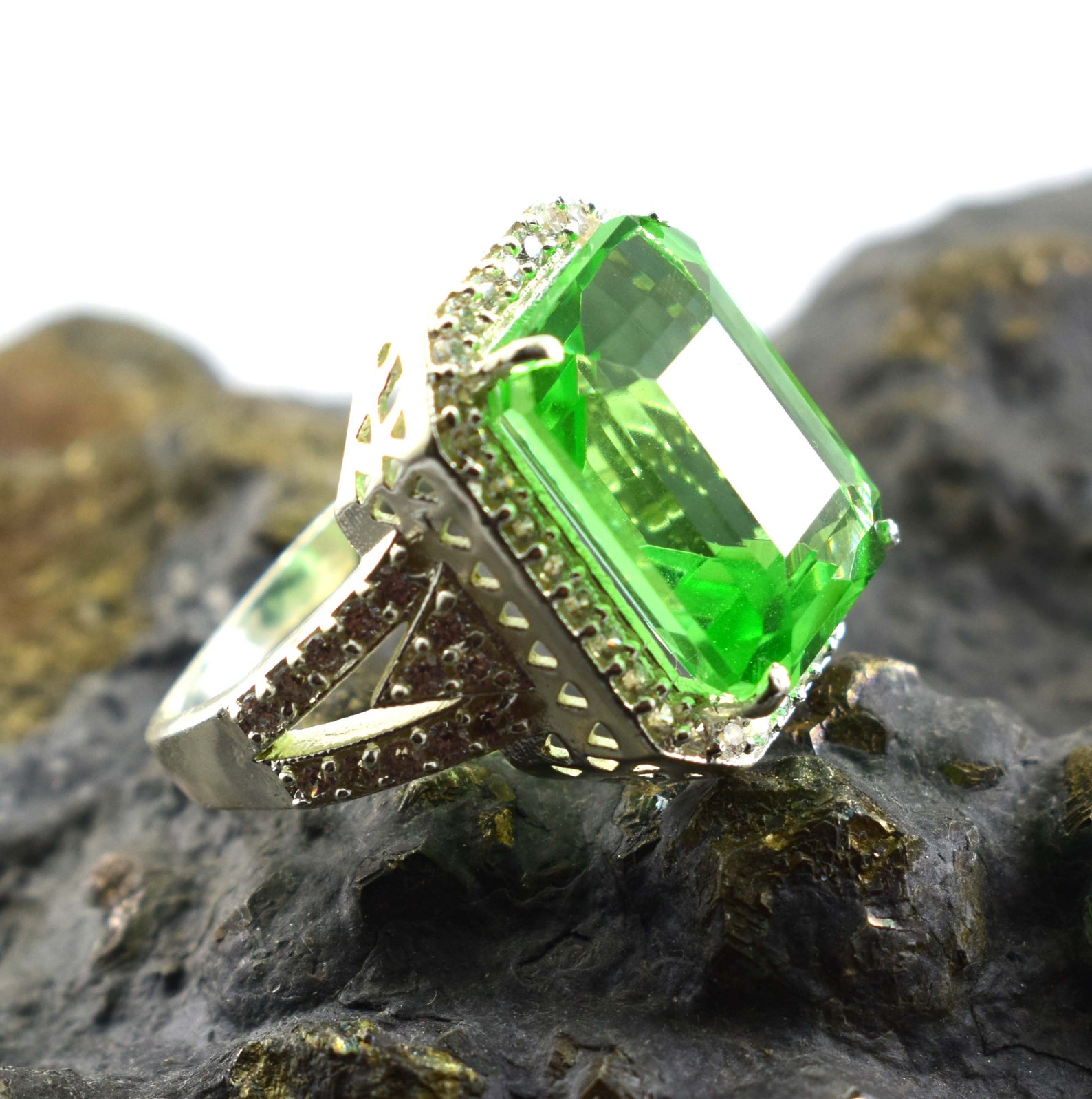 green sapphire emerald cut green sapphire emerald cut