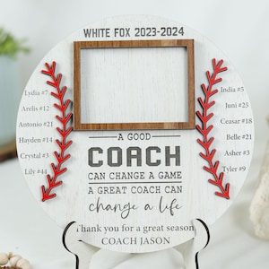Coach Appreciation Gift, Baseball Photo Plaque, Appreciation Coach Gifts from Baseball Team, End of Season Gift for Manager, Thank You Gift