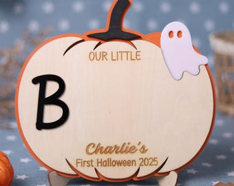 First Halloween Footprint Ghost Board, Kids Halloween Keepsake, Trick or Treat Smell My Feet Halloween Craft, Ghost Footprint Keepsake Board
