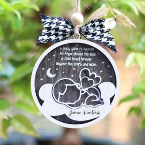 Baby Memorial Ornament, Personalized Loss Of Baby Ornament, Infant Loss Ornament, Sleep in Heavenly Peace Ornament, Miscarriage Ornament