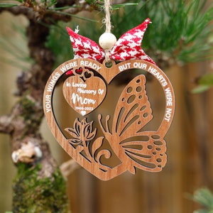 In Loving Memory Of Ornament, Personalized Butterfly Memorial Ornament, Mom and Dad Memorial Ornament, In Memory Of Gifts With Butterflies