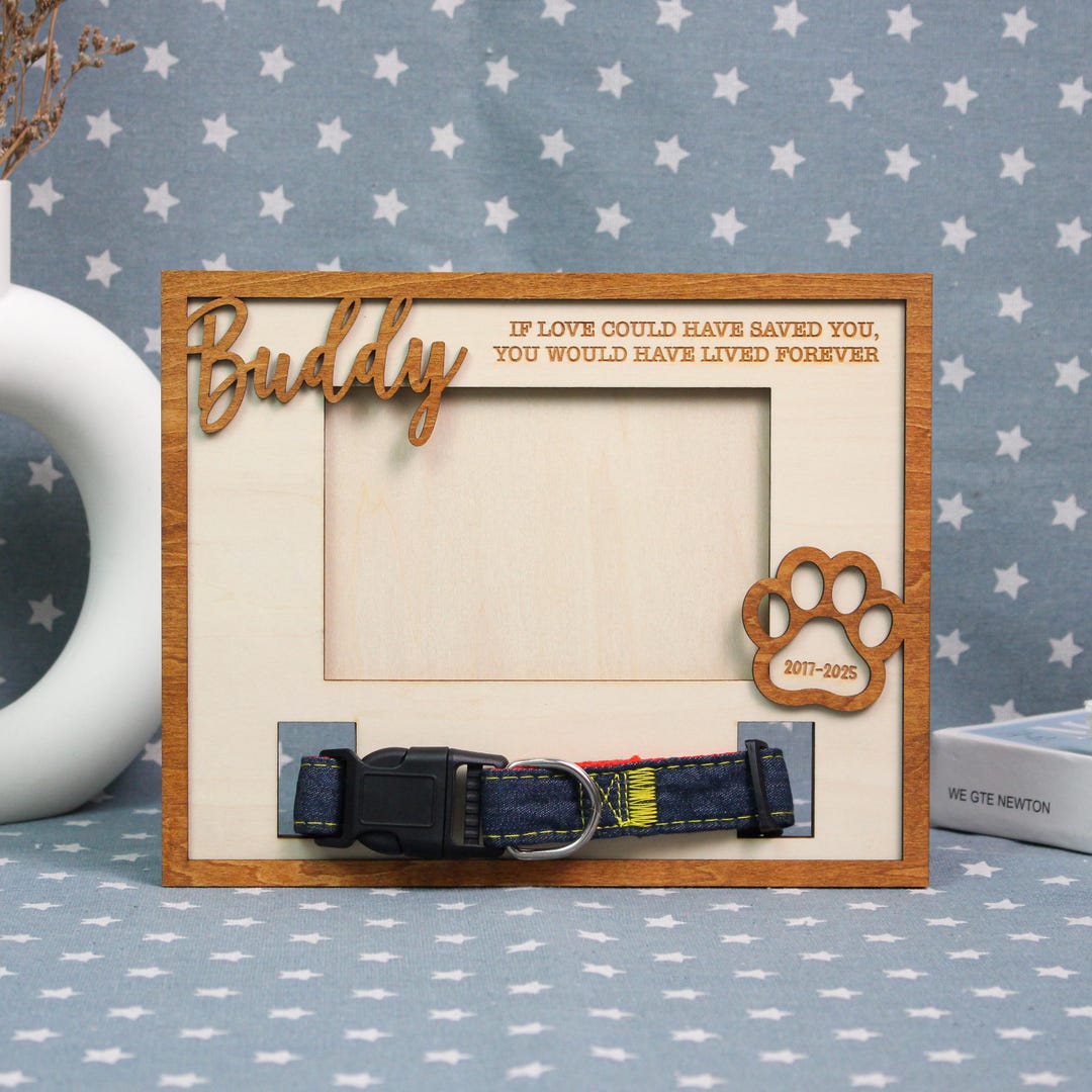Personalized Memorial Picture Frame With Collar Holder for Pet Owner ...