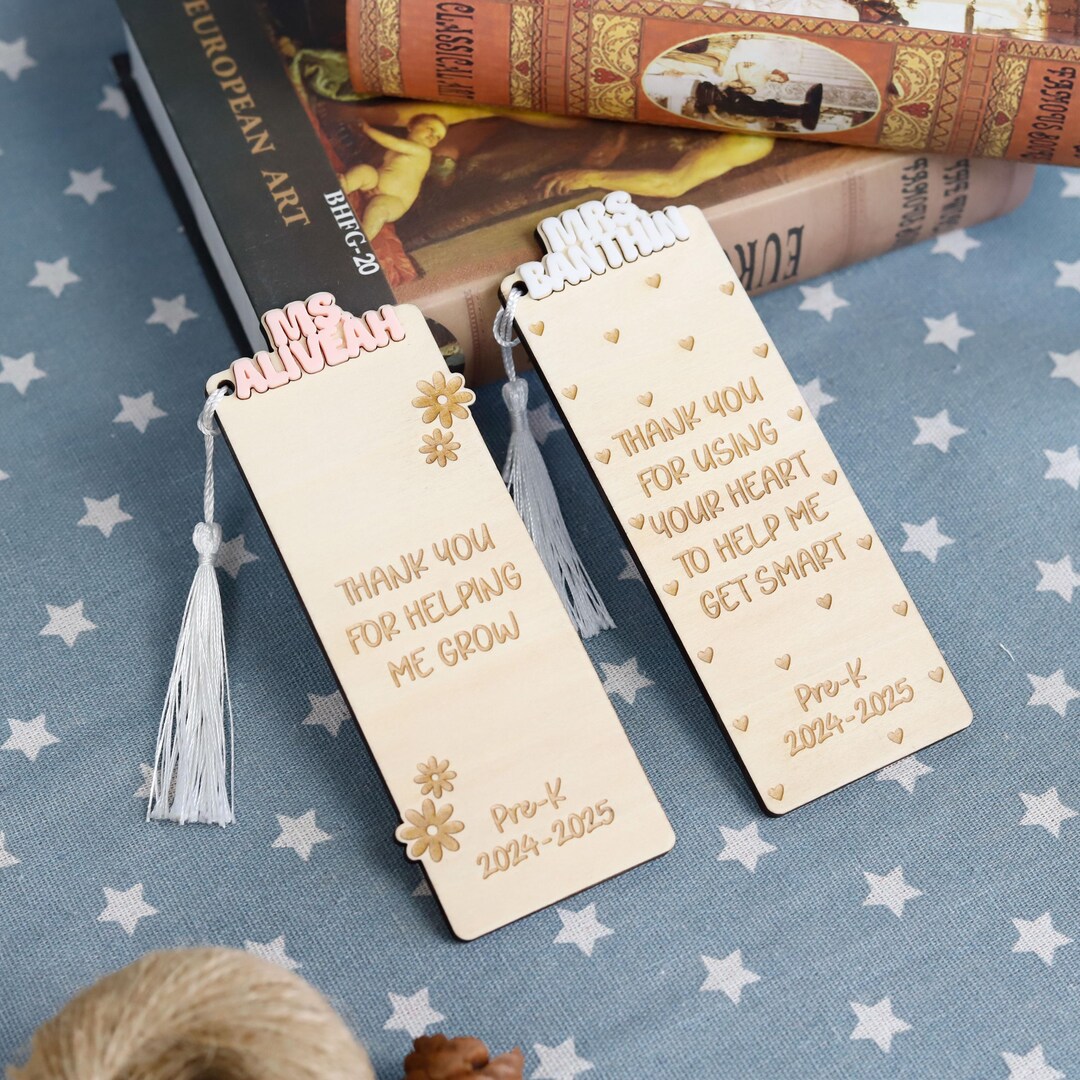 Teacher Personalized Bookmark Gift, Gift for Teachers, Thank You ...