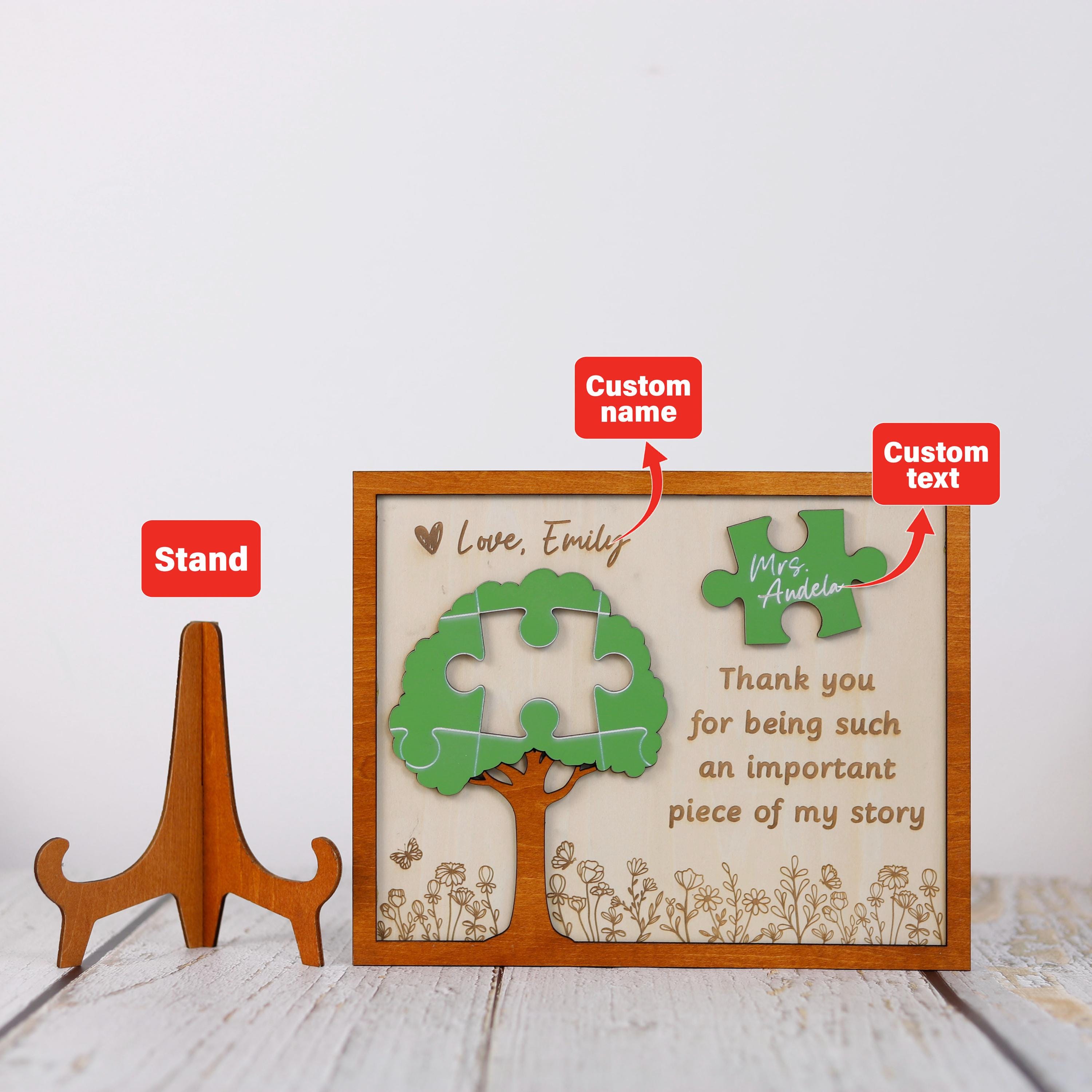 Teacher Puzzle Piece Sign Personalized Teacher Thank You Wooden Gift ...