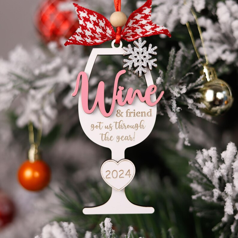 Wine & Friend Ornament, Wine Ornament, Gift for Best Friends, Friends