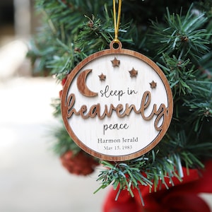 Sleep In Heavenly Peace Memorial Ornament, Infant Loss Ornament, Angel Baby, Personalized Baby Memorial Ornament, Memorial Miscarriage