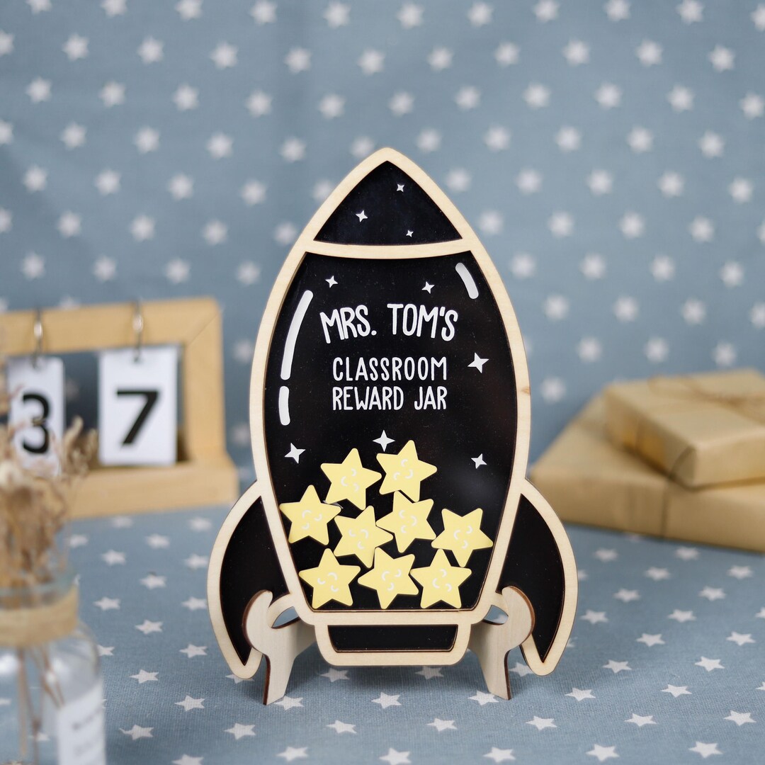 Magnetic Reward Jar With Star Tokens, Colorful Classroom Decor, Custom ...