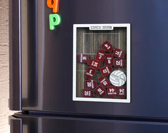 Personalized Volleyball Shaker Fridge Magnet, Volleyball Team Keepsake End of Season Gift, Custom Coach Appreciation Gift, Coach Board Decor