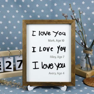 I Love You Handwriting Framed Sign, Laser-cut Frame Sign from Message, Loved Ones Handwriting, Handwritten Note, Custom Memorial Keepsake