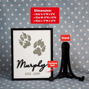Engraved Pet&#39;s Paw Print From Photo, Engraved Pawprint from Print, New Pet Paw Print Gift, Dog & Cat Loss Memorial Paw Print Keepsake Gift