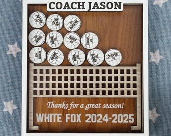 Personalized Volleyball Shaker Fridge Magnets, Volleyball Team End of Season Gifts, Coach Appreciation Gift from Players, Coach Board Decor