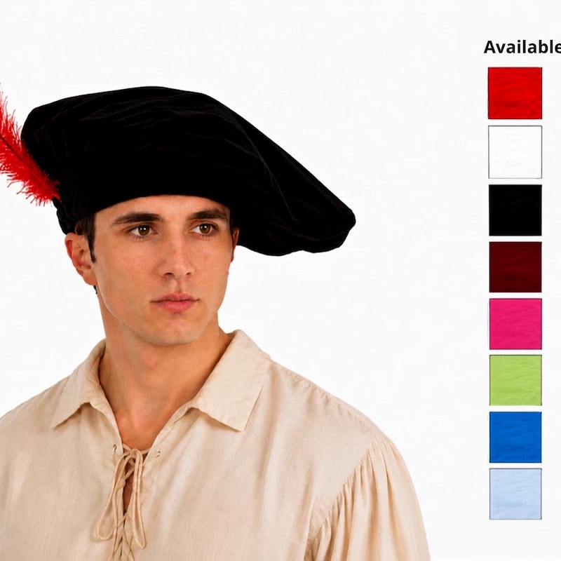 Robin French Rapper Medieval Cap Feather - Etsy