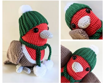 Holly the Robin Bird Crochet Amigurumi Pattern PDF