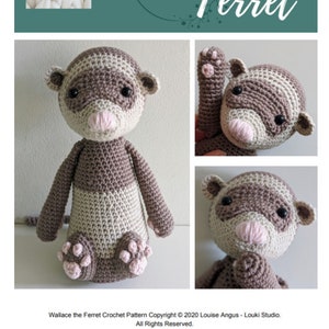 Wallace the Ferret Crochet Amigurumi Pattern PDF image 1