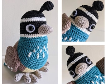 Colin the Quail Bird Crochet Amigurumi Pattern PDF