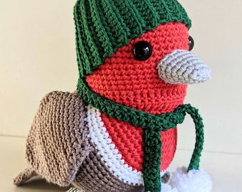 Holly the Robin Bird Crochet Amigurumi Pattern PDF