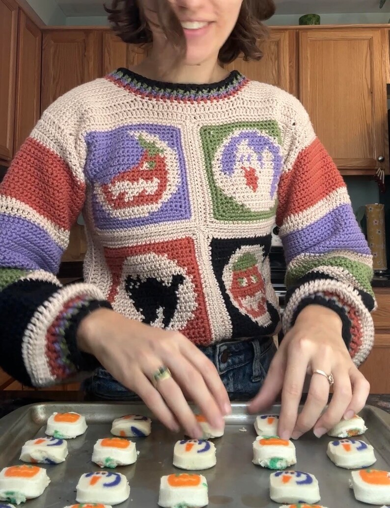 Crochet Halloween Sugar Cookie Sweater PATTERN Etsy UK