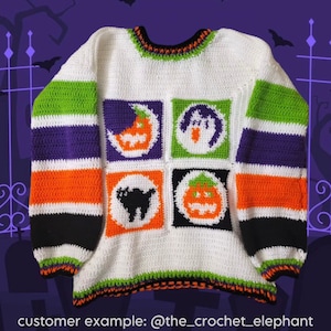 Crochet Halloween Sugar Cookie Sweater PATTERN image 3