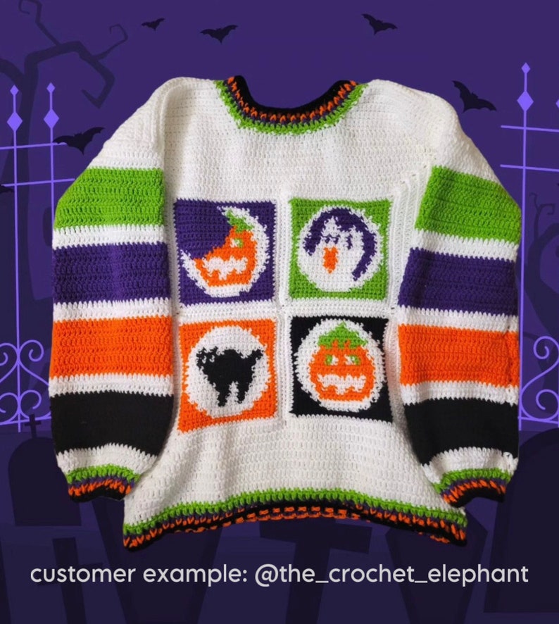 Crochet Halloween Sugar Cookie Sweater PATTERN image 3