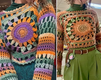 Flower Power Crochet Sweater Pattern