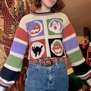 Crochet Halloween Sugar Cookie Sweater PATTERN